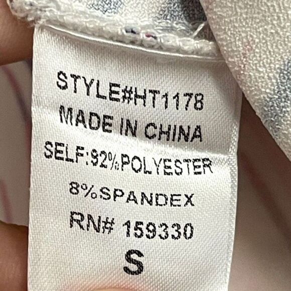 Heyson Blouse Womens Small Pink White Tie Dye Tie Front Short Sleeve V Neck - Picture 4 of 9